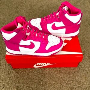 Hot pink Nike dunk high